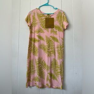 Kealopiko pink green fern shirt dress